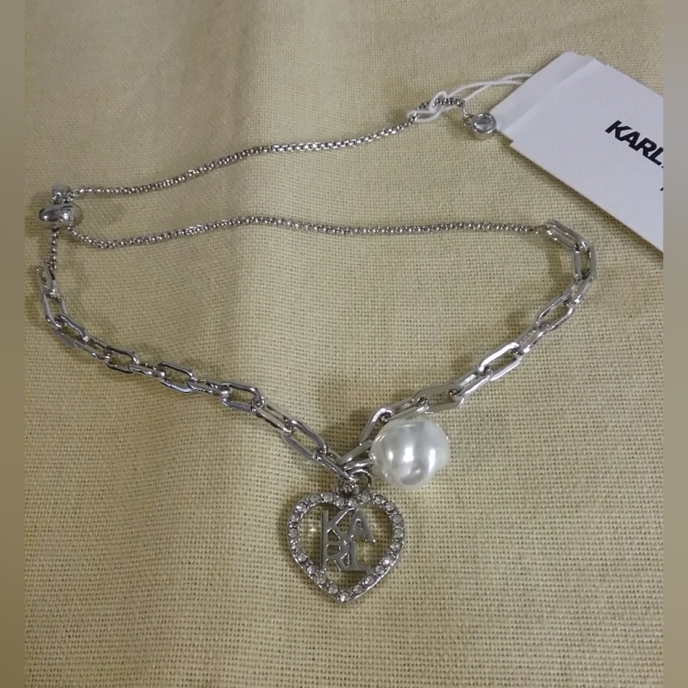 BRAND NEW Karl Lagerfeld Paris Logo Silver Bracelet